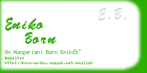 eniko born business card